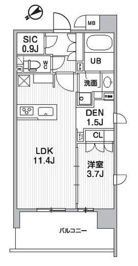 ドゥーエ入谷Ⅲ 1201 間取り図