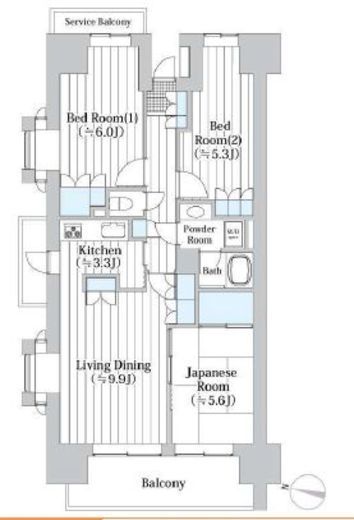イーストパークス大島サザンスクエア 14階 間取り図
