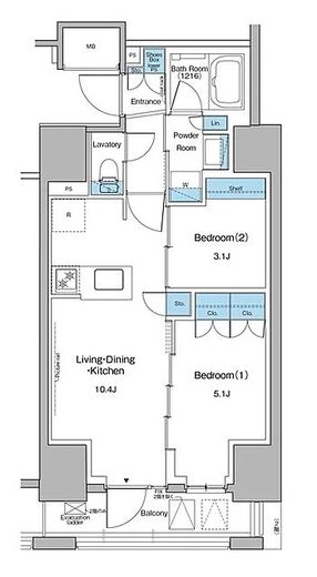 ルフォンプログレ大森山王 502 間取り図
