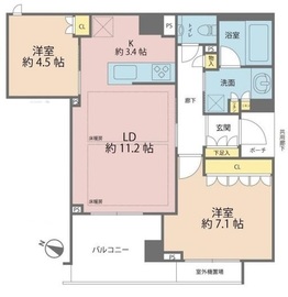 プラウド市ヶ谷南町 4階 間取り図