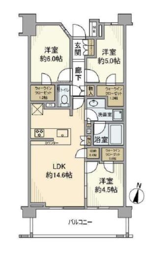 ザ・パークハウス経堂レジデンス 6階 間取り図