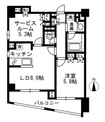 レジディア中落合 B611 間取り図