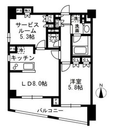 レジディア中落合 B611 間取り図