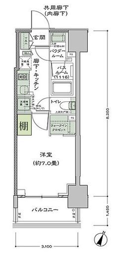 シティハウス東麻布 6階 間取り図