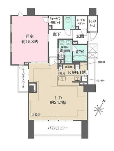ザ・パークハウス高輪松ヶ丘 3階 間取り図