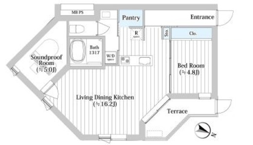 プリファード洗足 105 間取り図