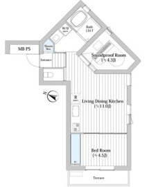 プリファード洗足 104 間取り図