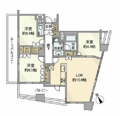 THEパームス西ヶ原 7階 間取り図