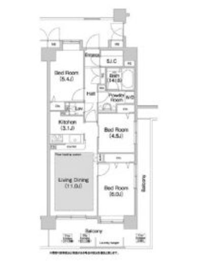 コンフォリア板橋仲宿 1407 間取り図
