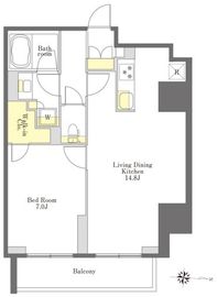 プライムメゾン市谷山伏町 1601 間取り図