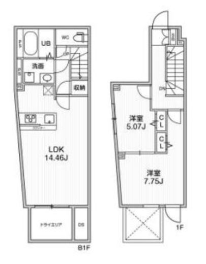 ALTERNA早稲田 (オルタナ早稲田) 107 間取り図