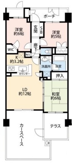 グランシュテル中野坂上 1階 間取り図