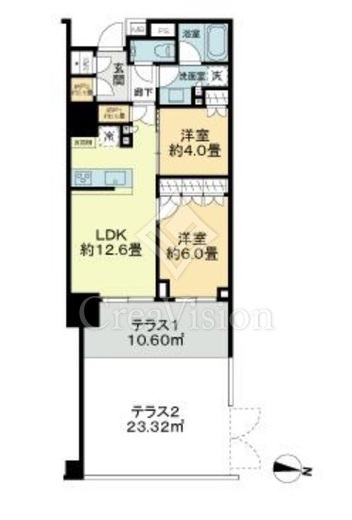 ザ・パークハウス文京江戸川橋 1階 間取り図