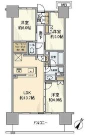 ザ・ガーデンズ大田多摩川 6階 間取り図