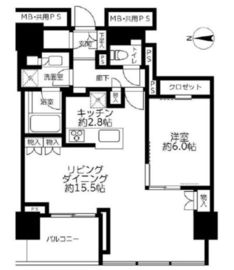 ブリリアタワー代々木公園クラッシー 7階 間取り図