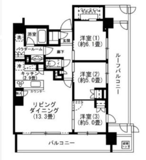 ヴィークコート代々木参宮橋 6階 間取り図