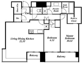 THE ROPPONGI TOKYO CLUB RESIDENCE 34階 間取り図