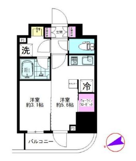 ライオンズミレス蔵前 3階 間取り図