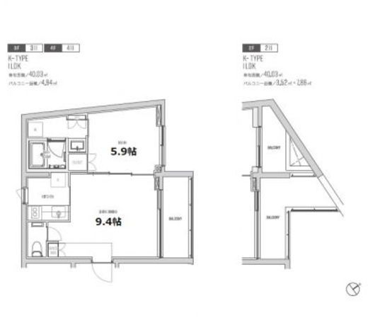 エスセナーリオ赤坂 211 間取り図
