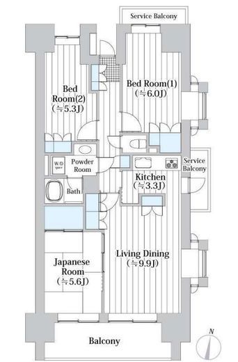 イーストパークス大島サザンスクエア 6階 間取り図