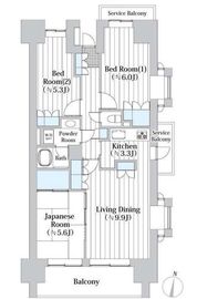 イーストパークス大島サザンスクエア 6階 間取り図
