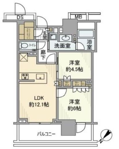 ブランズタワー豊洲 35階 間取り図