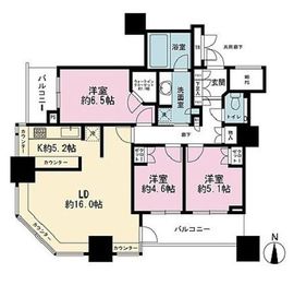 パークタワーグランスカイ 23階 間取り図