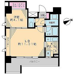 レジディア市谷薬王寺 1205 間取り図