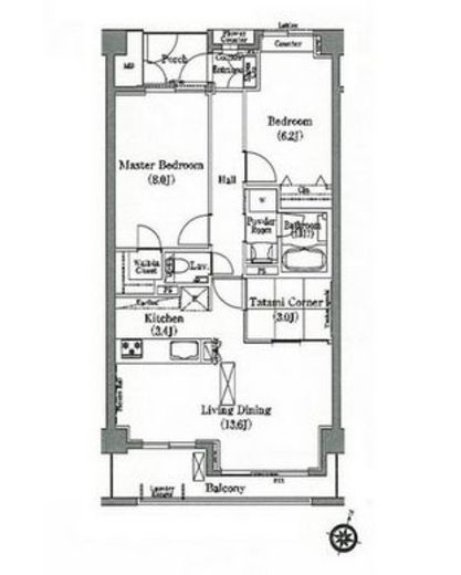 ソアラノーム碑文谷 308 間取り図