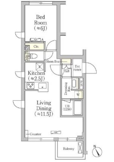 アビティ下高井戸 204 間取り図