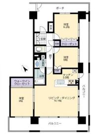 クレストシティレジデンス 8階 間取り図