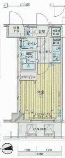 OLIO麻布十番 (オリオ麻布十番) 3階 間取り図