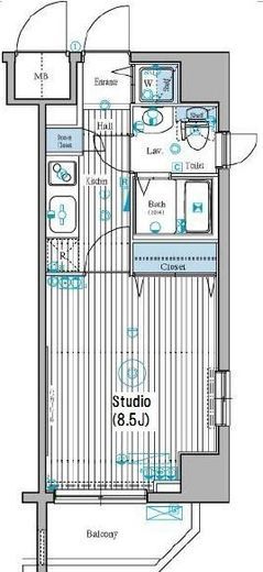 ガーラ・ステーション新宿御苑前 2階 間取り図