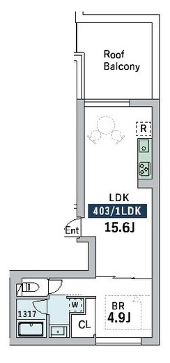 グランデュオ富ヶ谷3 (GranDuo TomigayaⅢ) 403 間取り図