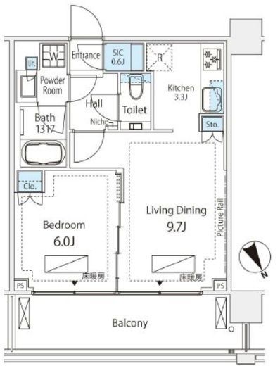 シティタワー新宿 21階 間取り図