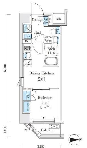 テラス大鳥居エアーズ 507 間取り図