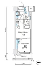 テラス大鳥居エアーズ 302 間取り図