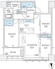 白金ザ・スカイ 22階 間取り図