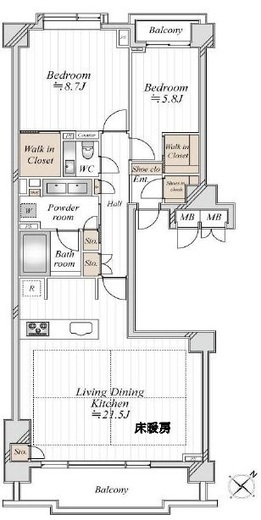 パークハウス六本木麻布三河台 5階 間取り図