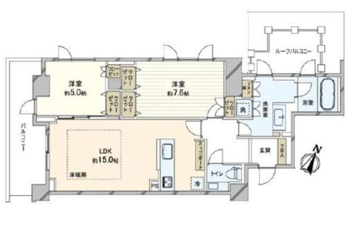 目黒花房山プレイス 6階 間取り図
