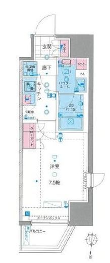 ジェノヴィア新宿早稲田グリーンヴェール 3階 間取り図