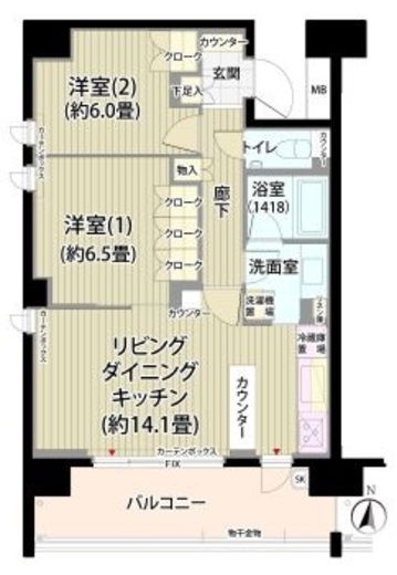 ガーデニエール砧レジデンス 1004 間取り図