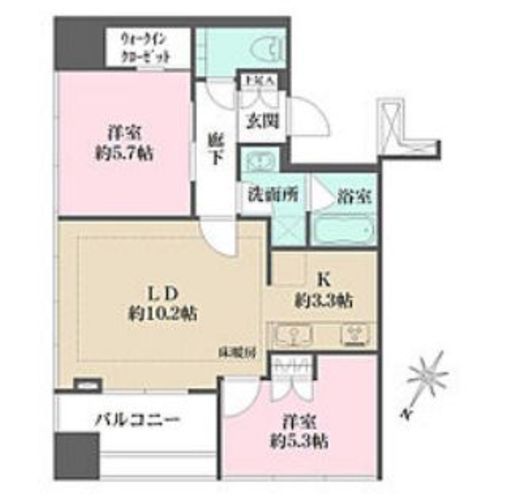 プレミストタワー白金高輪 8階 間取り図