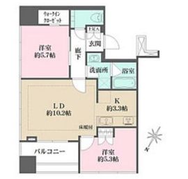 プレミストタワー白金高輪 8階 間取り図