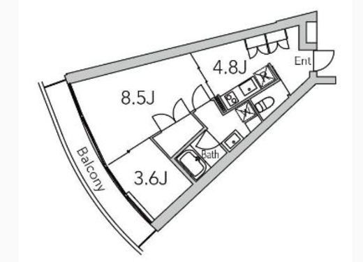 グランデュオ代々木2 (GranDuo YoyogiⅡ) 203 間取り図