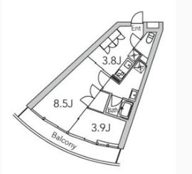 グランデュオ代々木2 (GranDuo YoyogiⅡ) 204 間取り図