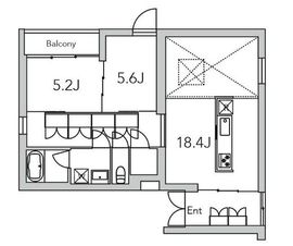 グランデュオ代々木2 (GranDuo YoyogiⅡ) 209 間取り図