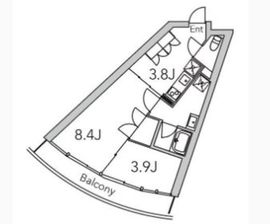 グランデュオ代々木2 (GranDuo YoyogiⅡ) 303 間取り図