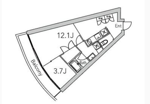 グランデュオ代々木2 (GranDuo YoyogiⅡ) 401 間取り図