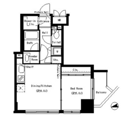 パークアクシス御徒町 302 間取り図